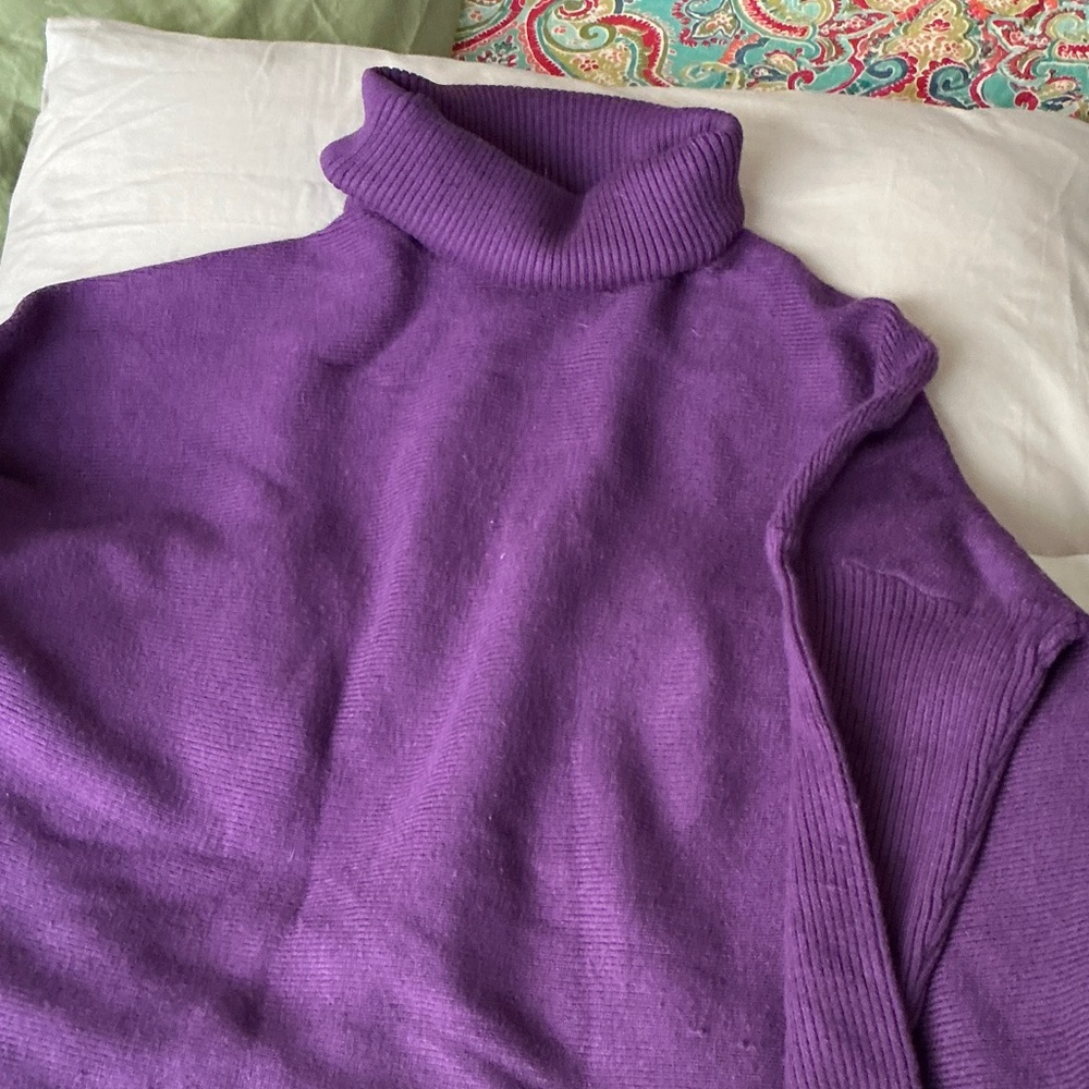 Amazon Women's Vibrant Purple Turtleneck Sweater
